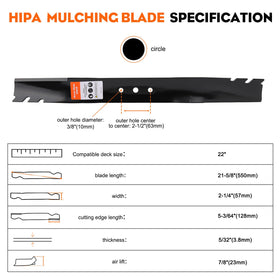 Hipa mounting hole detail for blade compatibility
