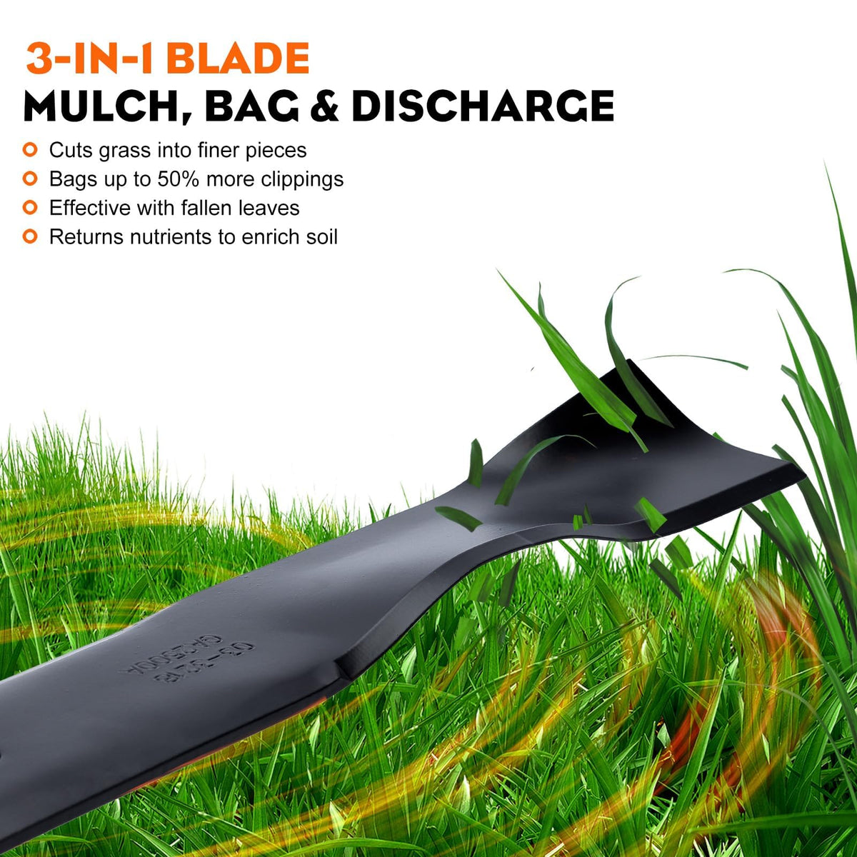 Hipa 134149 blade dimensions: 21 inches long for precise deck coverage.