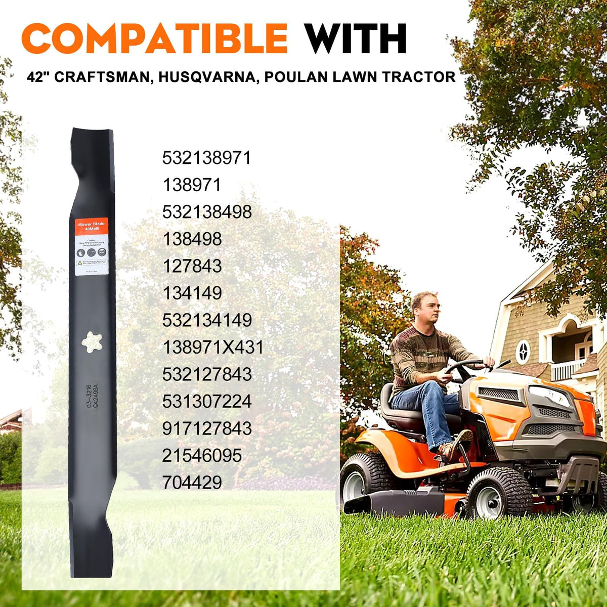 Hipa 138971 blade edge close-up shows durable steel for reliable mowing.