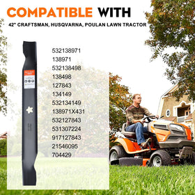 Hipa 138971 blade edge close-up shows durable steel for reliable mowing.
