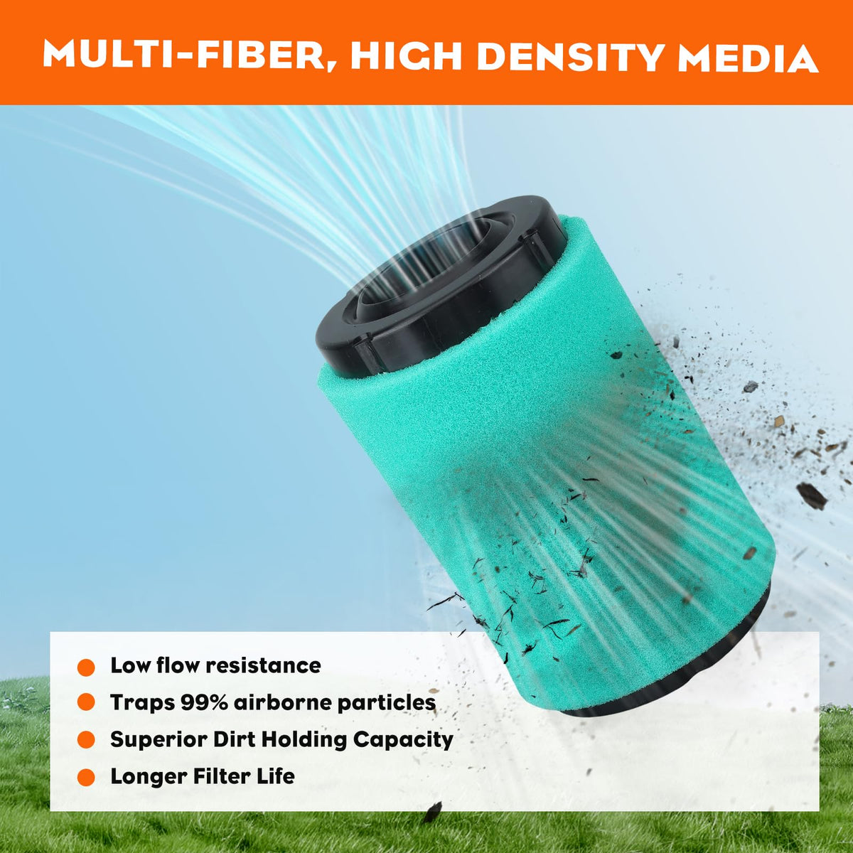 Hipa 22-083-01-s1 air filter for 17-19.5HP engines maintains clean intake