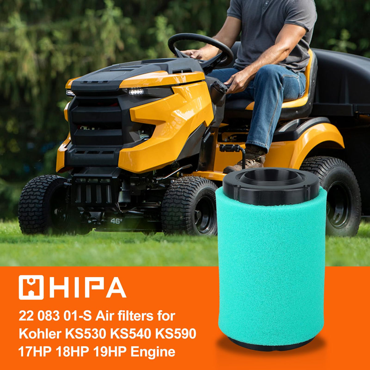 Hipa 22-083-01-s1 air filter for Kohler 5400 series provides reliable filtration