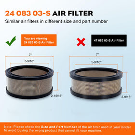 Close-up of the filter exterior showing 7 inch outside diameter for Kohler fit.