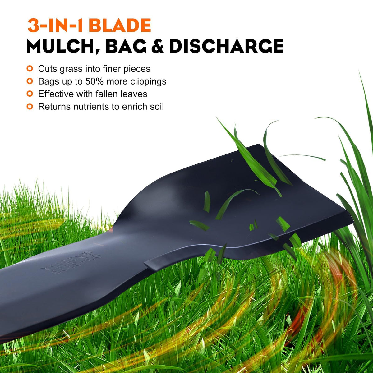Hipa 2-in-1 blades for bagging and side discharge versatility
