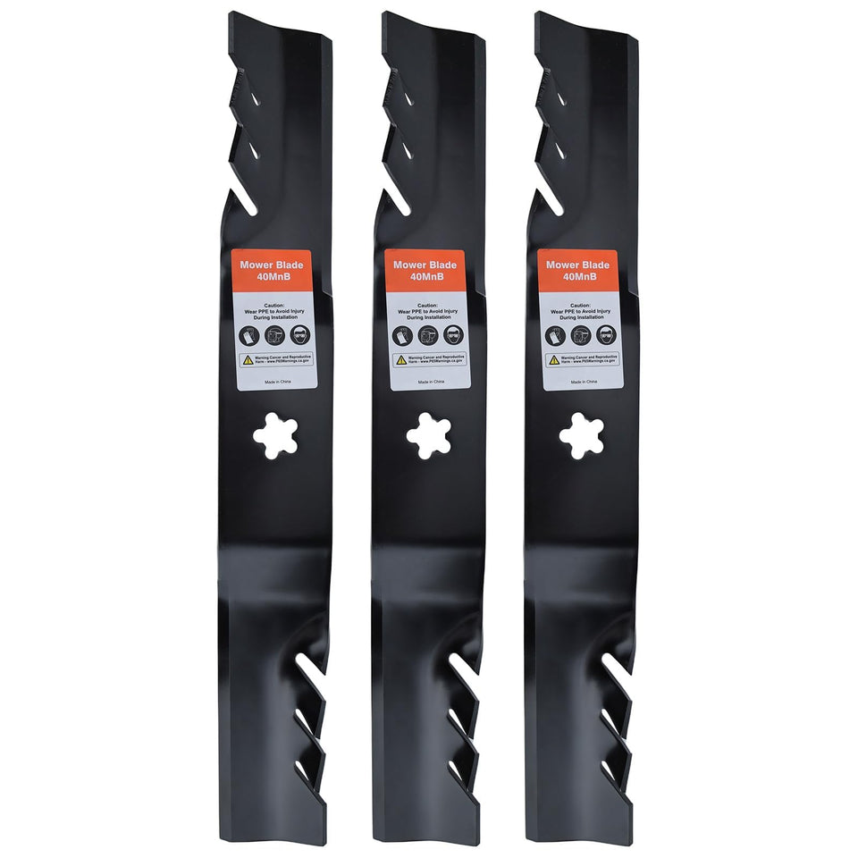 Hipa 3-pack mulching blades for 54inch deck ready for installation