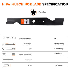 Hipa three-pack of high lift blades ready for replacement