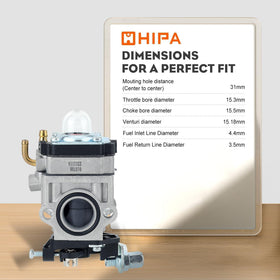 Compact dimensions match 31mm center spacing for VIPER 43cc