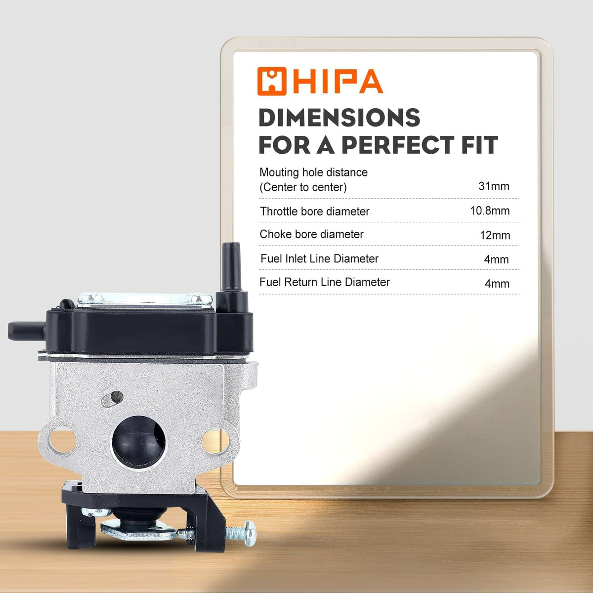 Hipa primer bulb supports quick priming for smoother startup.