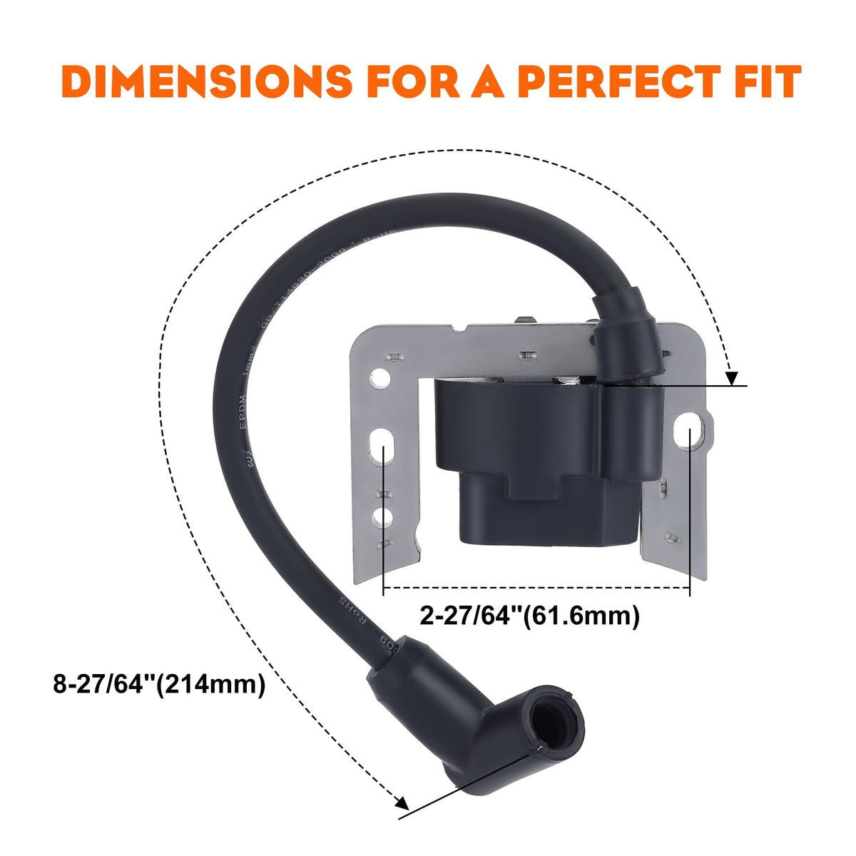 Wiring connector on Hipa 34443D ignition coil ready for Tecumseh installation.