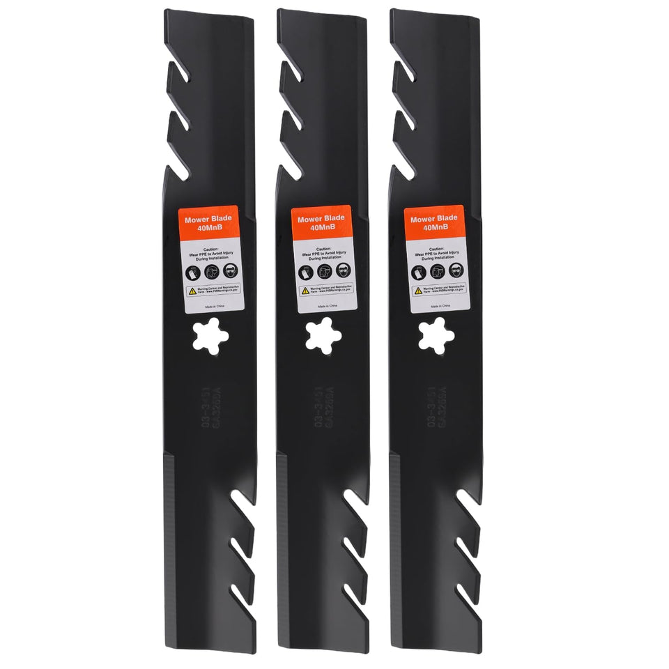 Hipa 3-pack mulching blades for 48-inch Husqvarna deck improve clipping distribution