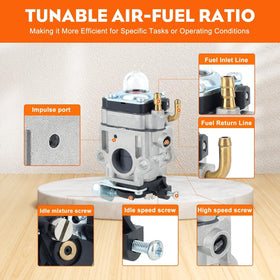 Hipa 43cc carb kit with included fuel filter for easy startup and fuel flow