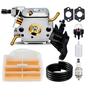 Hipa 506450401 carburetor front view for Husqvarna compatibility improves starting reliability