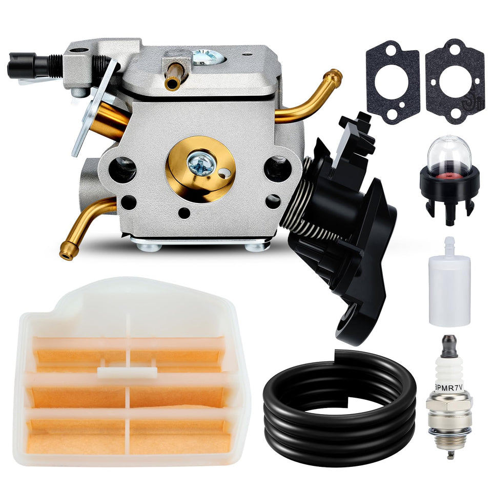 Hipa 506450401 carburetor front view for Husqvarna compatibility improves starting reliability