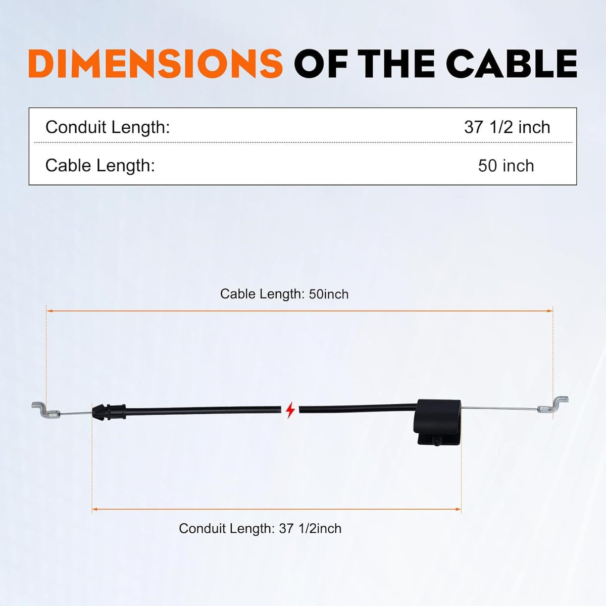 Hipa 746-0957 cable close-up highlights durable sheath for reliable mowing