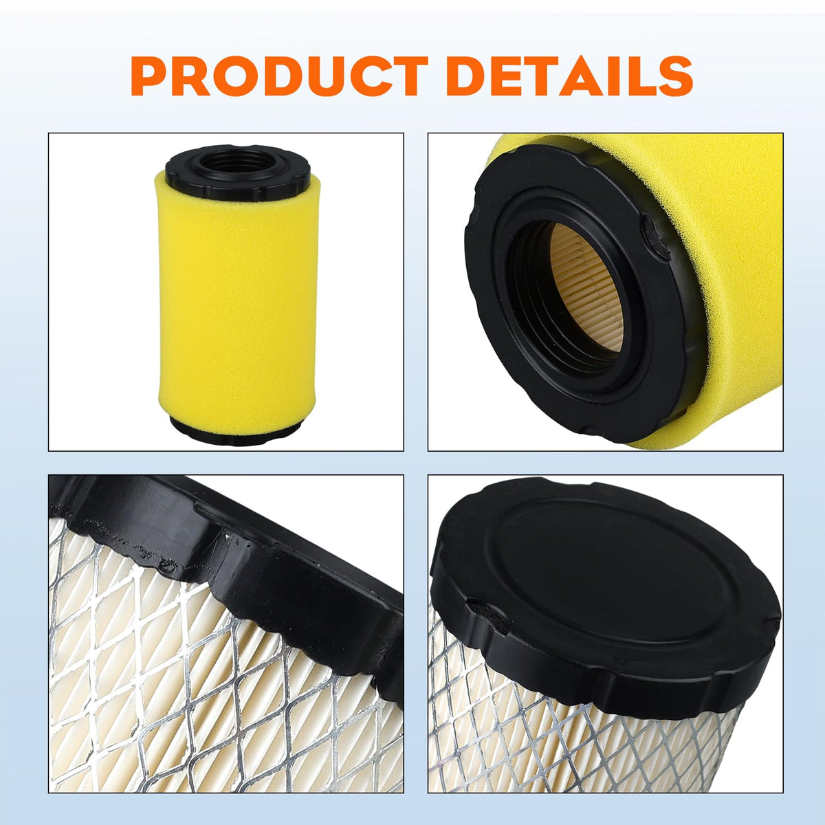 Hipa 793569 air filter with leak-proof frame protects intake.