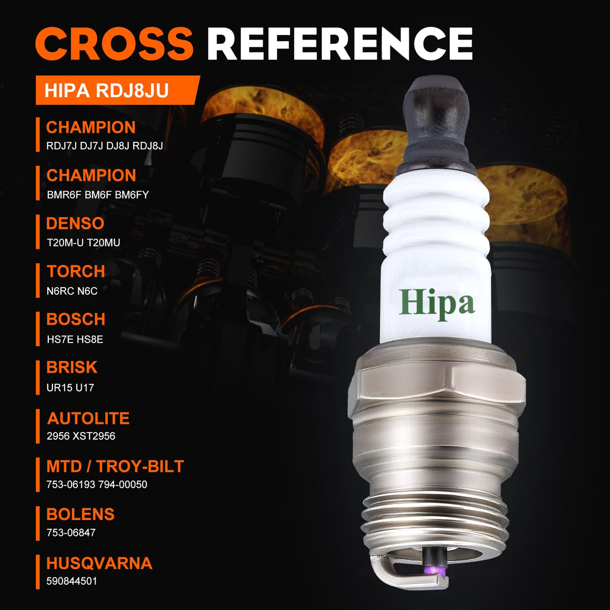 HIPA 794-00055A spark plug top view shows metal shell.