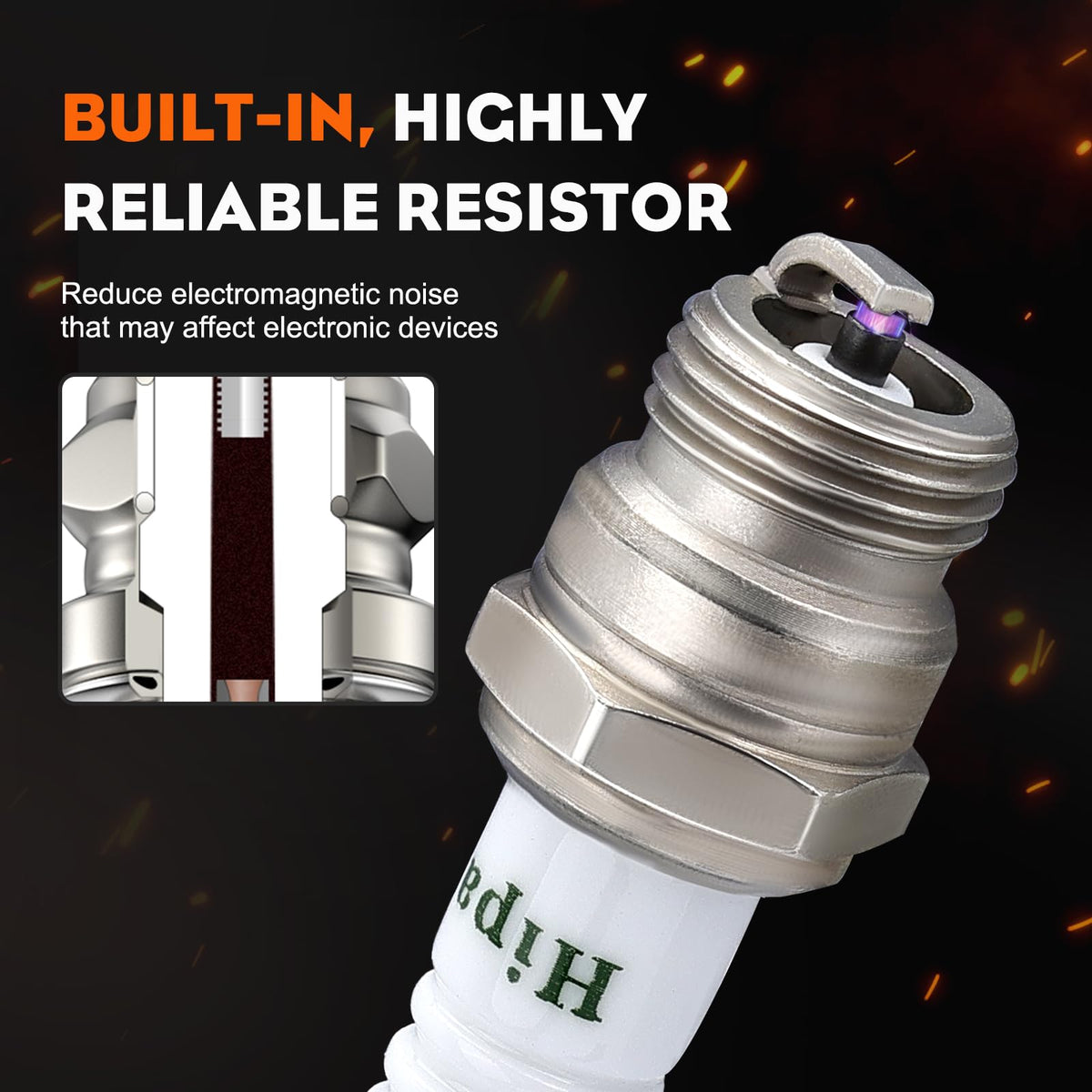 Triple seals on the HIPA spark plug prevent leaks.