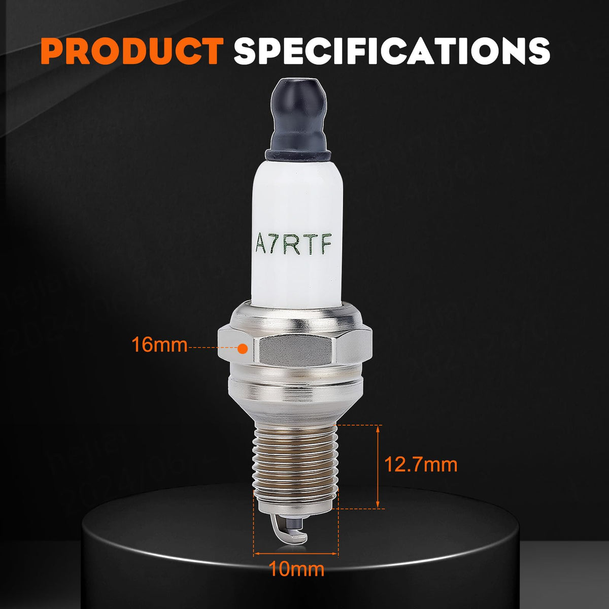 Hipa 794-00082 spark plug, hex size 16mm for easy wrench operation.