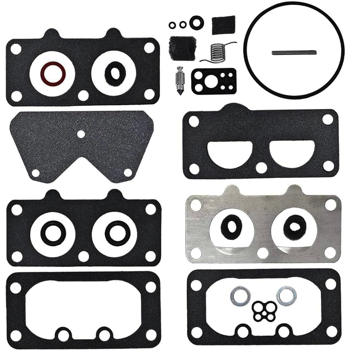 Hipa 797890 kit components laid out for Briggs, John Deere, and Toro engines