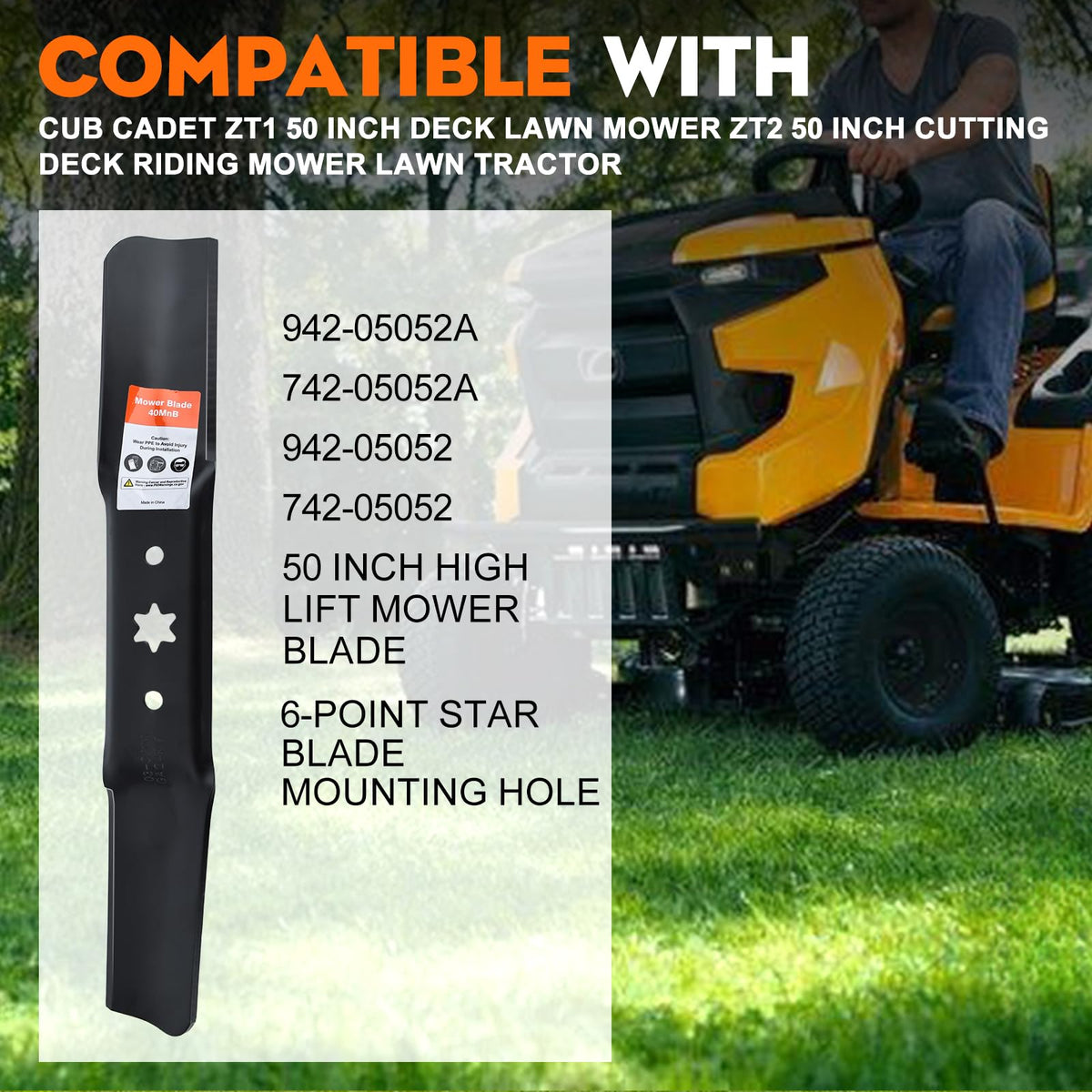 Close-up of Hipa 942-05052A blade showing durable 6-star pattern and coating.