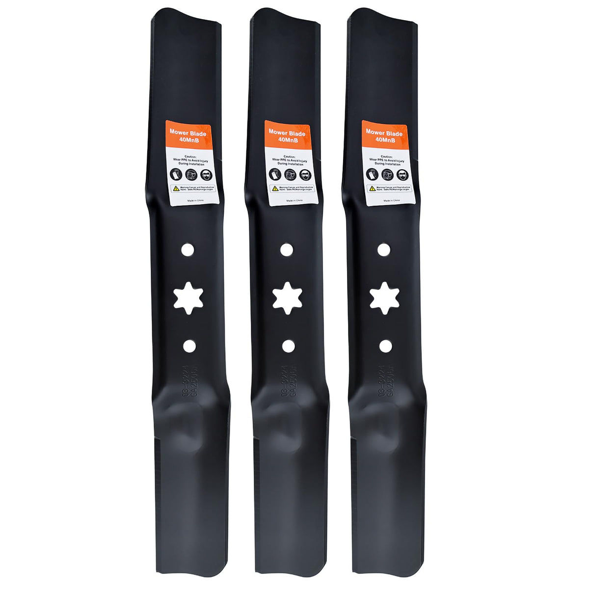 Hipa 942-05056 high lift blades in a 6-point star pack for Cub Cadet 54-inch decks, enhanced lift