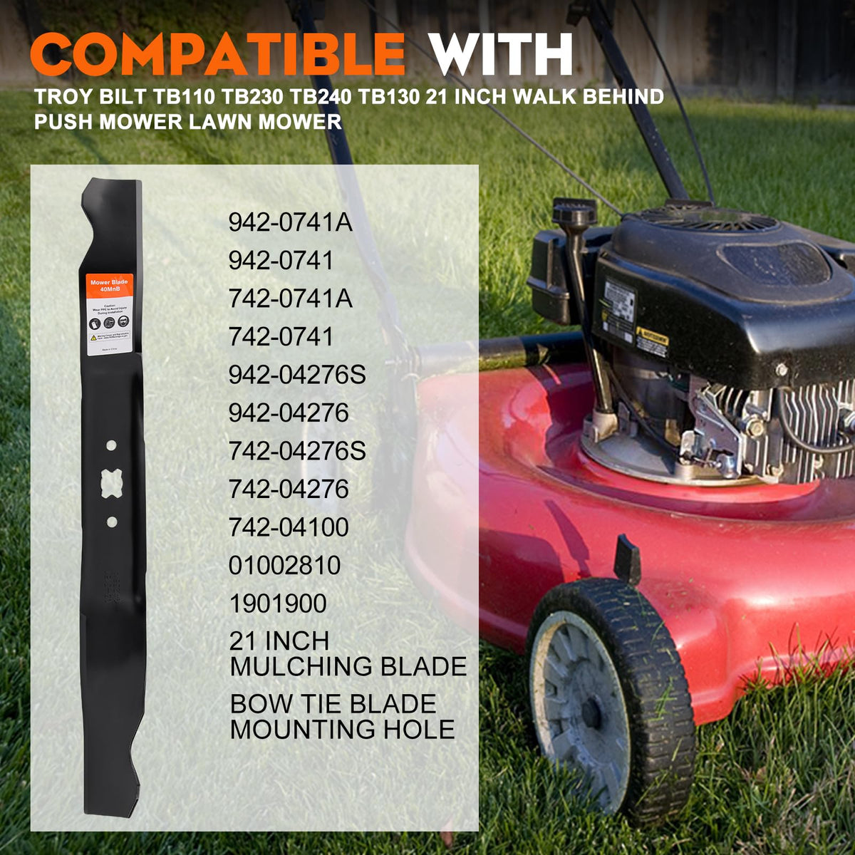 Hipa 942-0741a two-pack blades shown for simple replacement and balanced mowing.