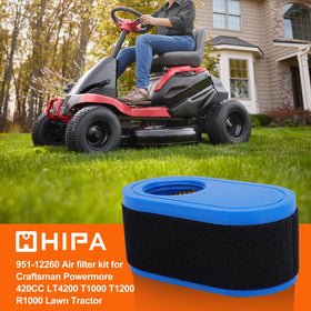 Hipa 951-12260 air filter installed on a compatible mower for smoother operation.