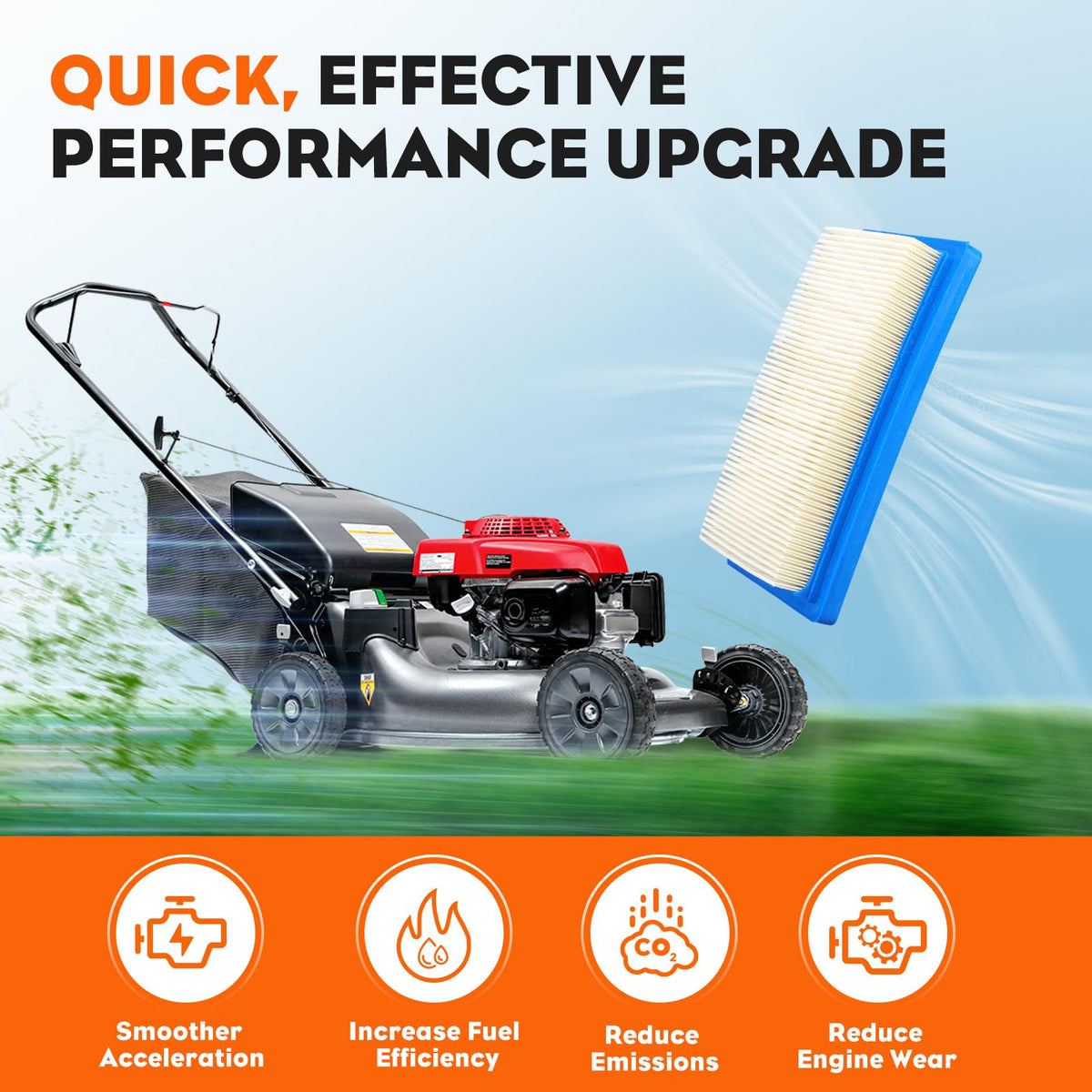 Hipa air filter for Honda HRB215 supports smooth engine performance