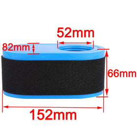 Hipa air filter side dimensions showing 6x3-1/4x2-5/8 inches for accurate fit