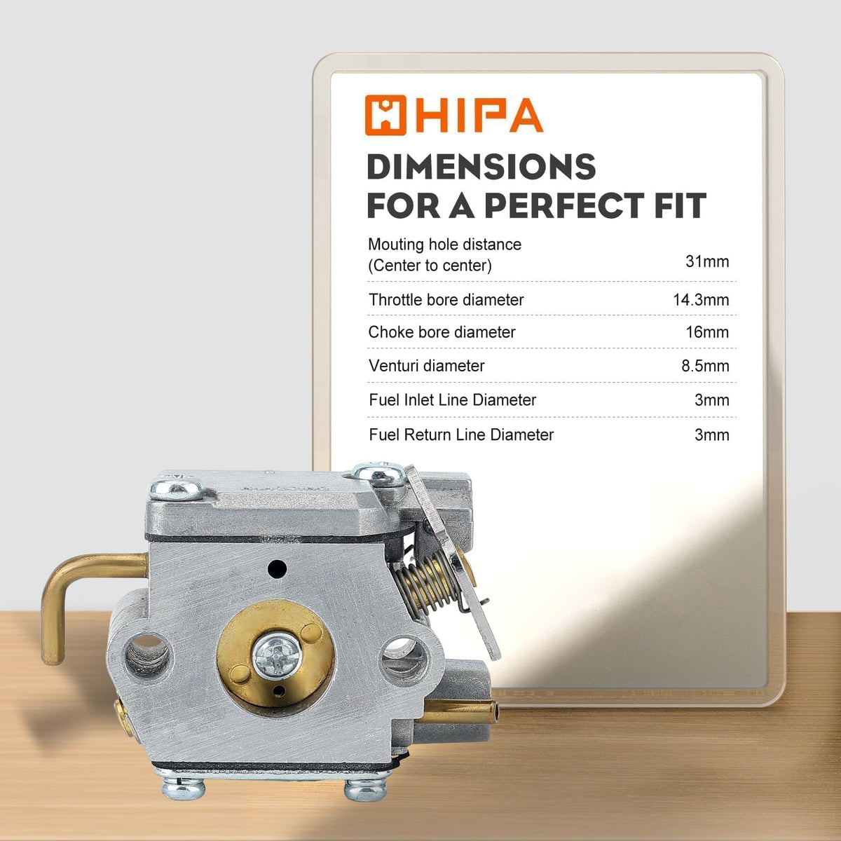 All-in-one Hipa carburetor kit includes essential components for replacement.