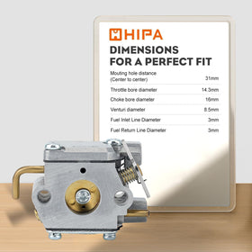 All-in-one Hipa carburetor kit includes essential components for replacement.