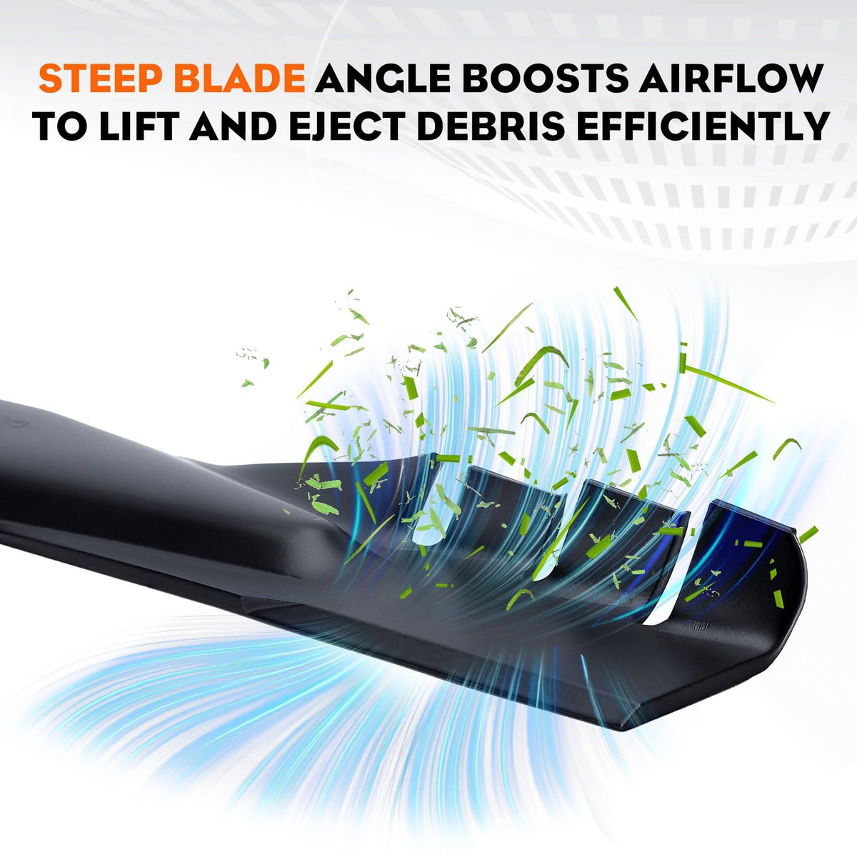 Hipa alloy steel blade with rust resistant coating for longevity.