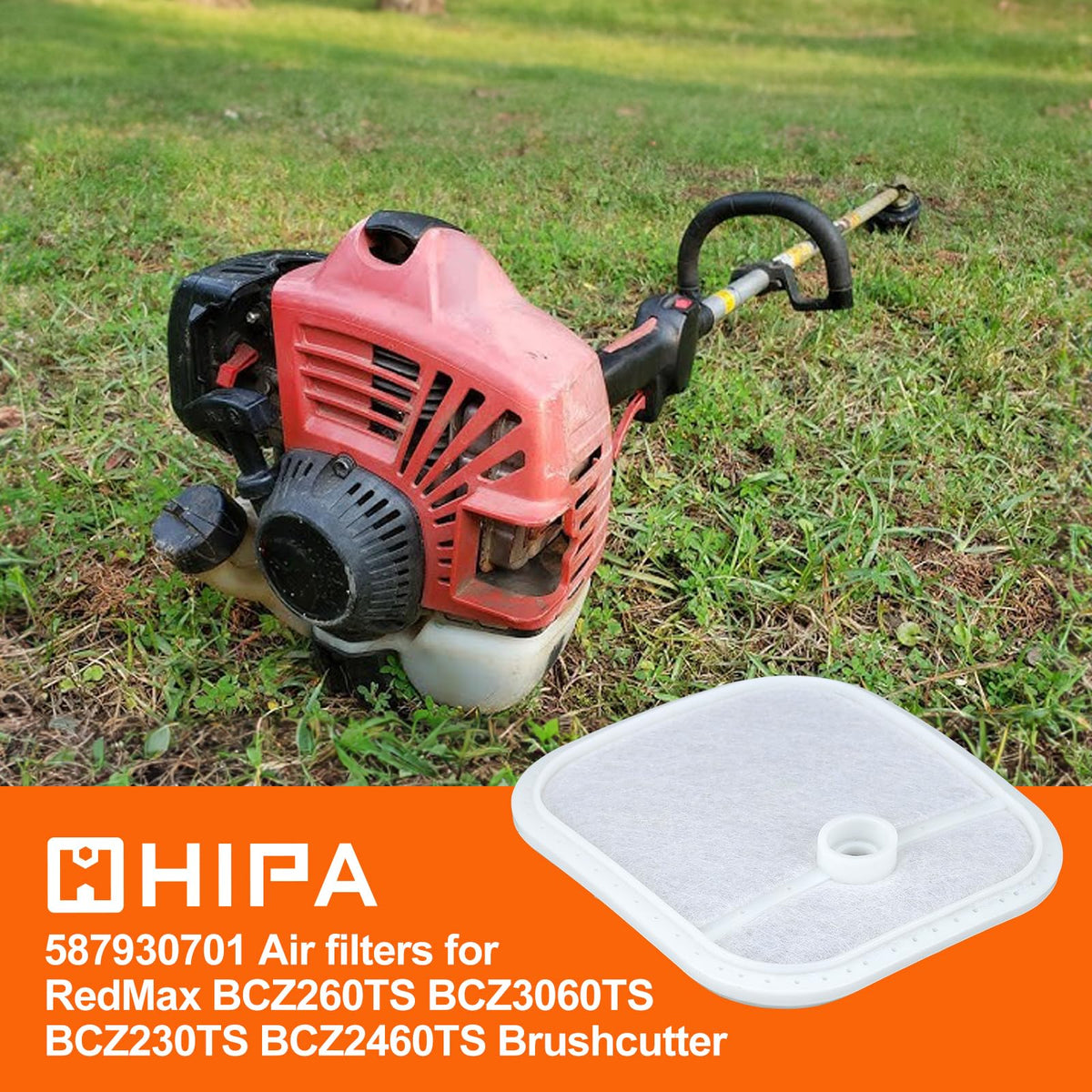 Hipa BCZ230TS air filter ensures reliable fit for compatible RedMax trimmers.