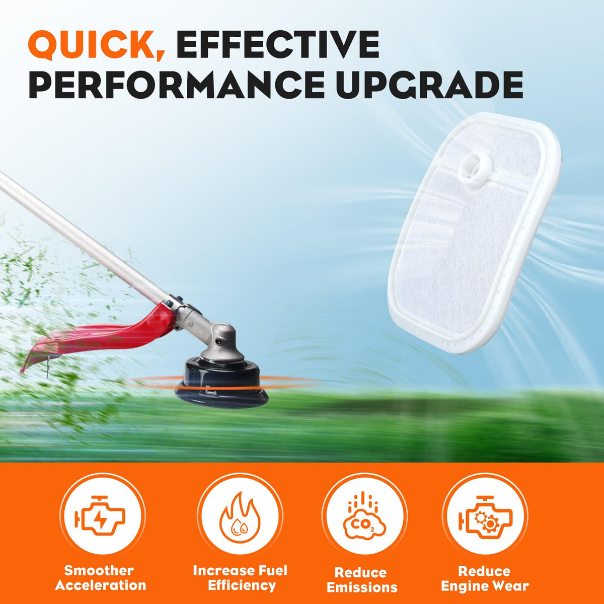 Hipa BCZ2650S air filter maintains steady airflow for consistent trimming performance.