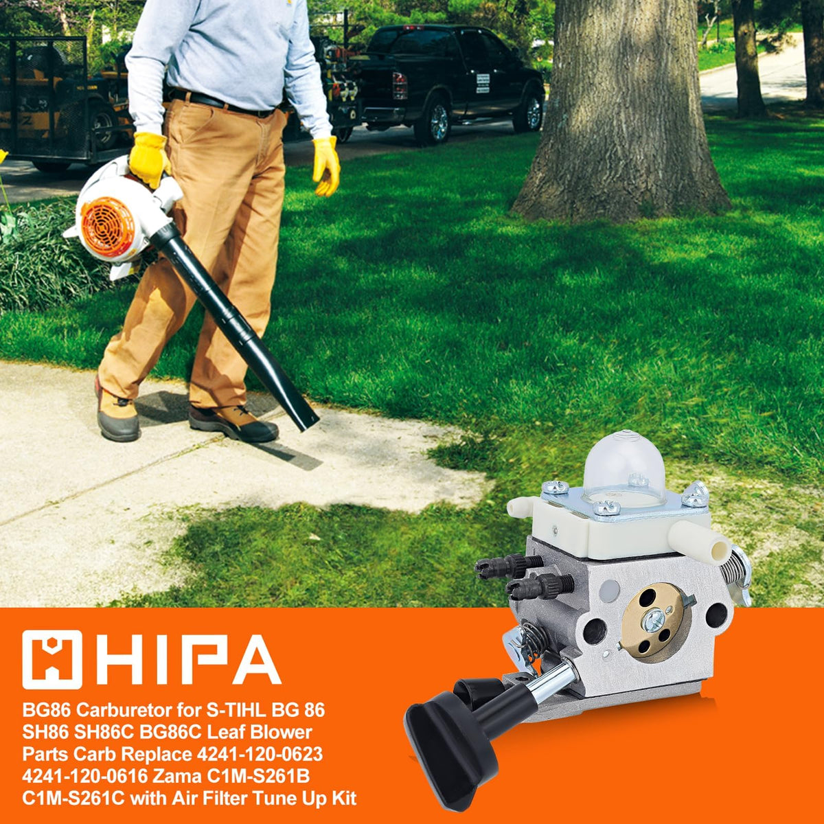 Hipa BG86 carburetor kit components, compact all-in-one for quick tune-up.