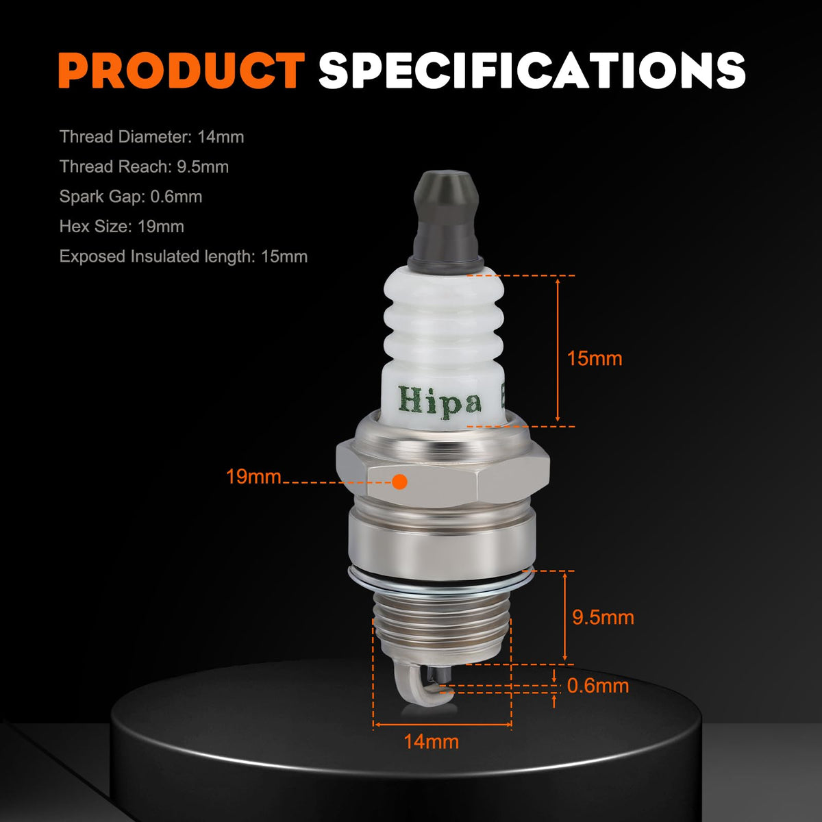 Hipa BPMR7A heat range 7 supports efficient combustion.
