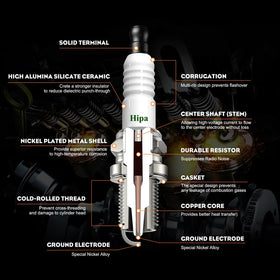 Close-up of Hipa BPR6HS spark plug electrode for precise combustion
