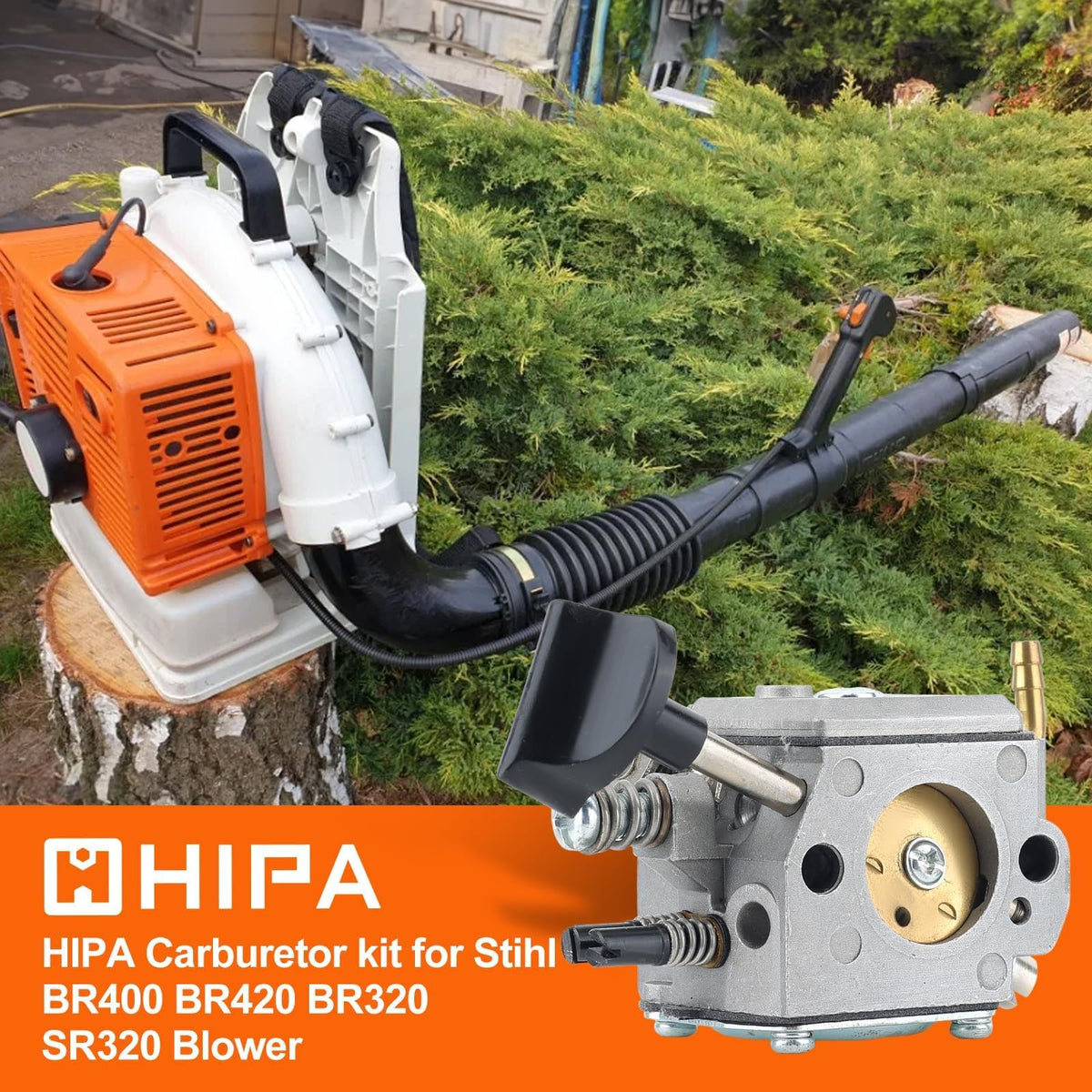 Hipa kit dimensions chart highlighting mounting holes and bore sizes for BR340/BR380.