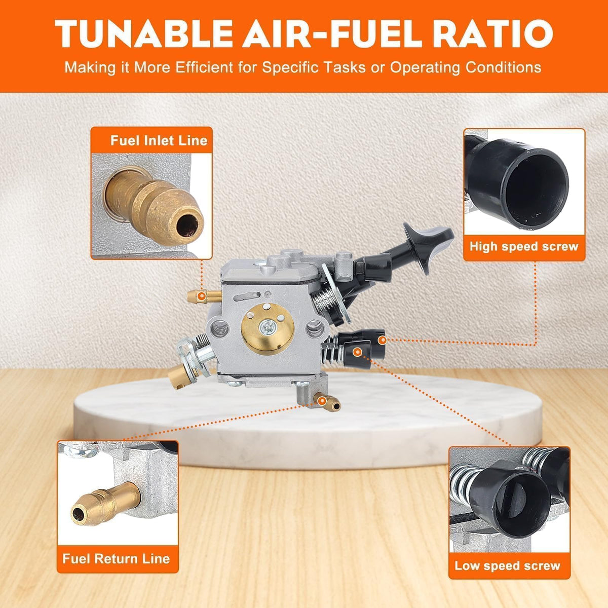 Hipa BR450 carburetor kit delivers reliable starting and steady power.