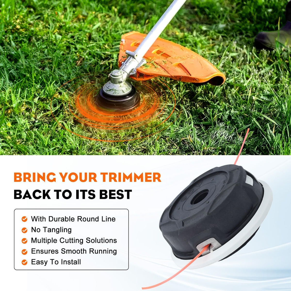 Includes 2.4 mm line for immediate setup.