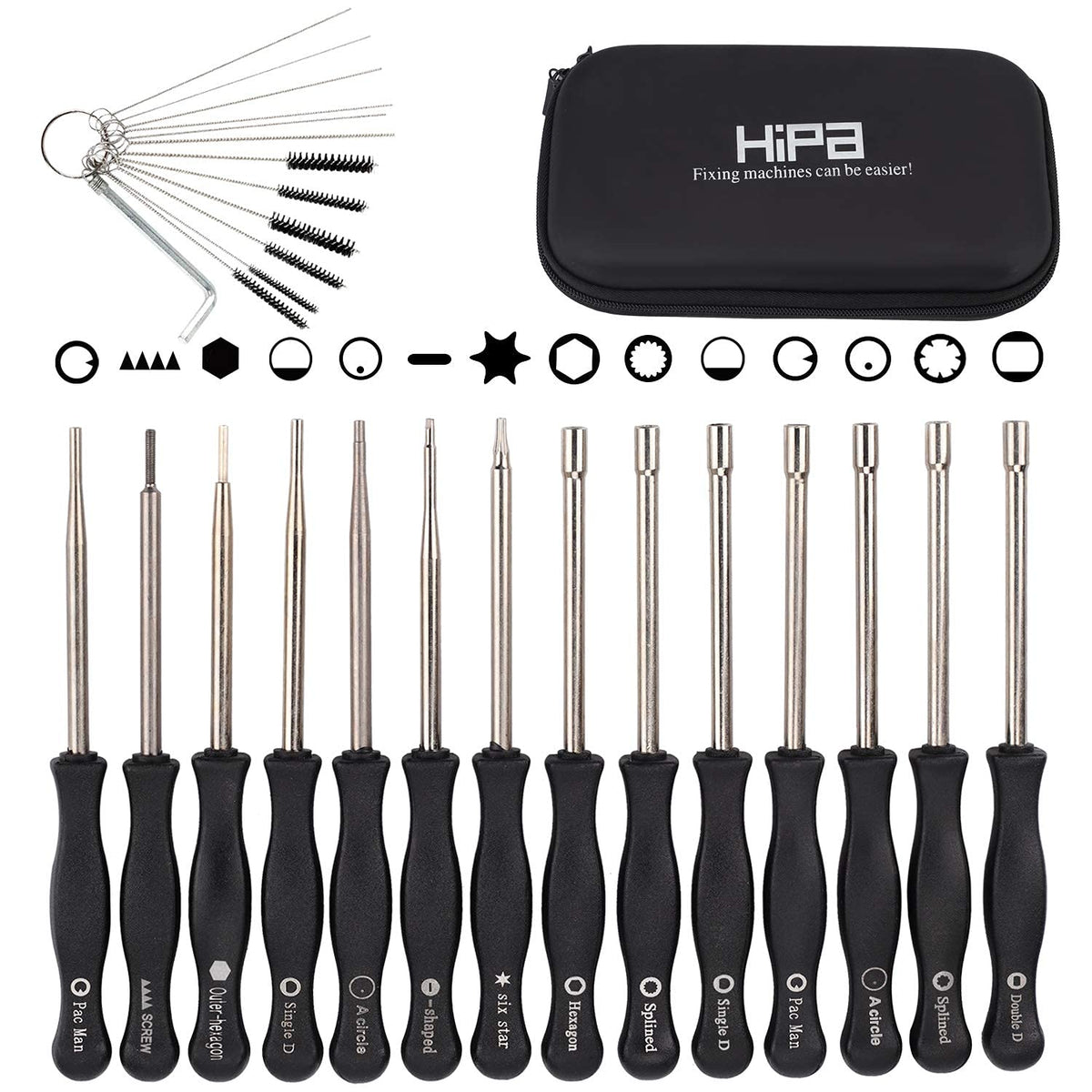 Hipa 14-piece carburetor adjustment tool kit displayed for DIY projects
