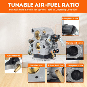Hipa carburetor body anodized aluminum design resists heat and wear.
