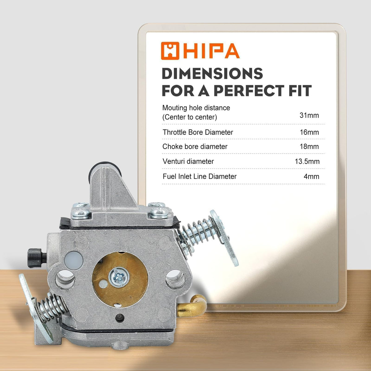Hipa carburetor cleaner and accessories for quick maintenance.