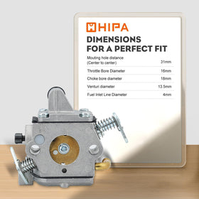 Hipa carburetor cleaner and accessories for quick maintenance.