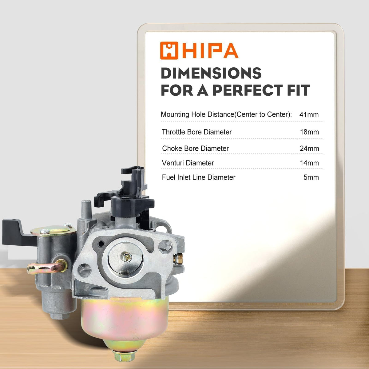 Choke bore 24mm detail aiding quick starting with Hipa replacement carburetor