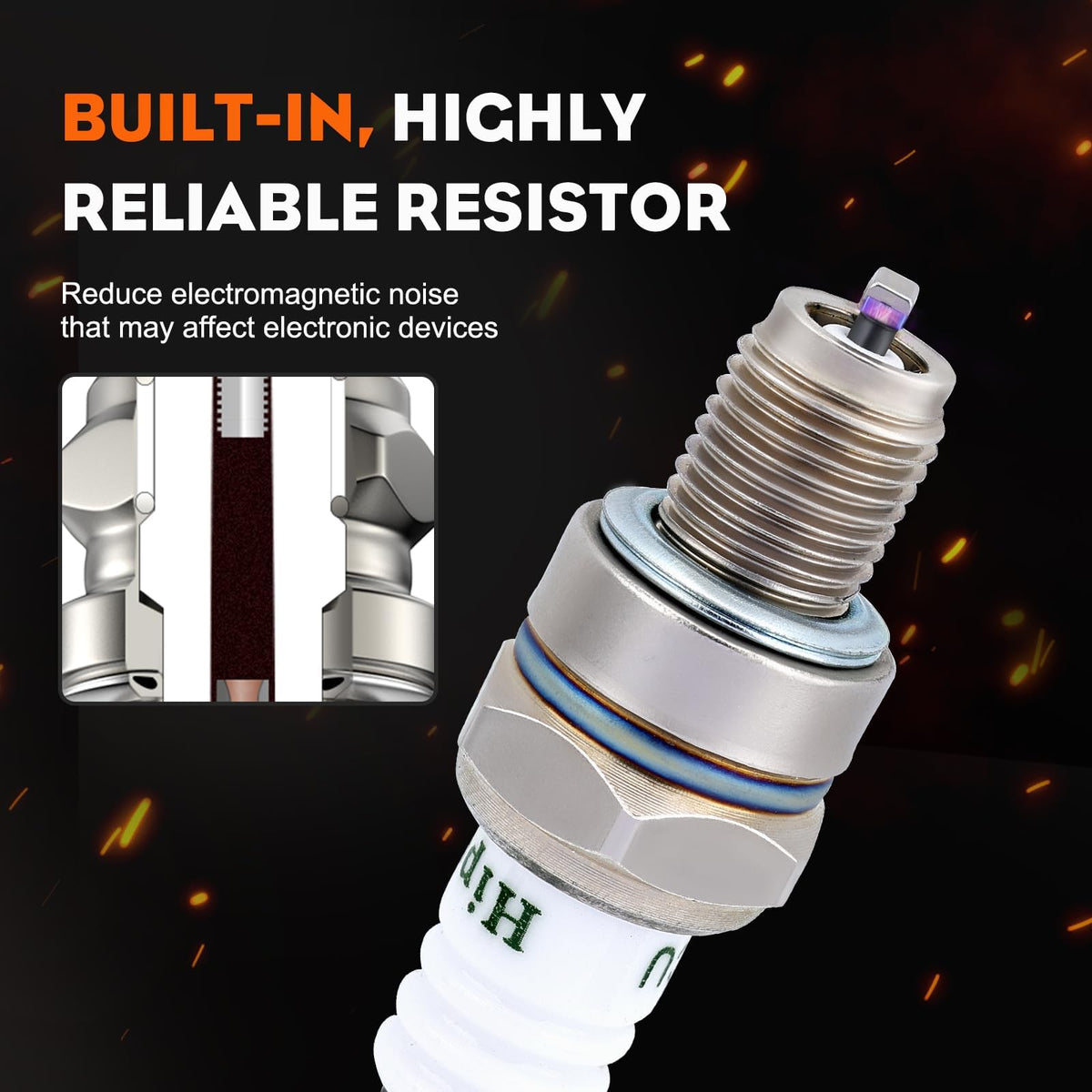 Hipa CMR6HCU spark plug ceramic insulator with strong heat resistance.