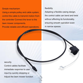 Hipa walk-behind mower cable with secure ends for reliable mounting.