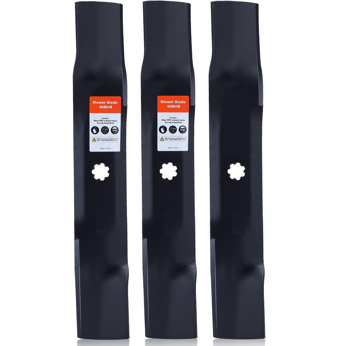 Hipa 3-pack D140 E140 high-lift blades front-view for efficient cutting