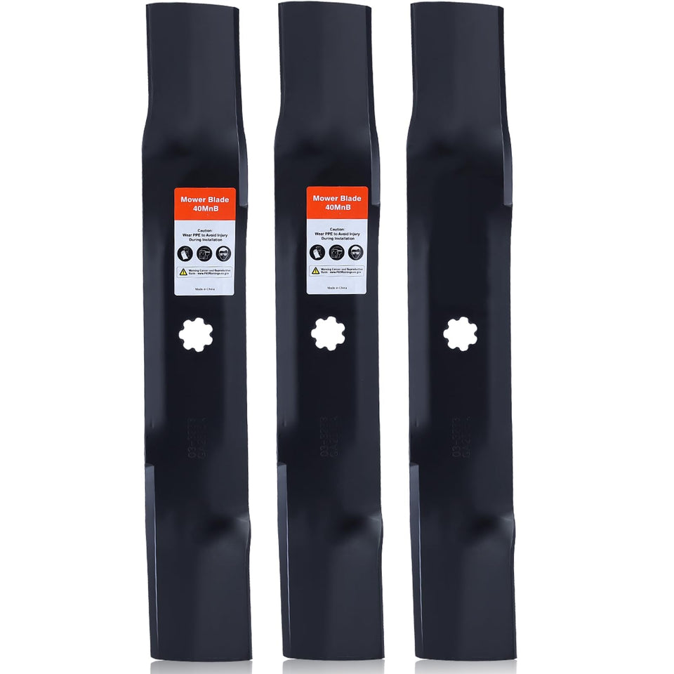 Hipa 3-pack D140 E140 high-lift blades front-view for efficient cutting
