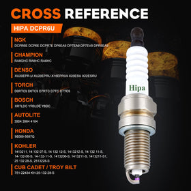 Hipa DCPR6E spark plug thread detail highlighting 12 mm thread and 19 mm reach